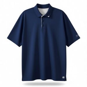 GREY GOOSE | Mens Grey Goose Logo 3-Button Collared Blue Cotton Polo | XL